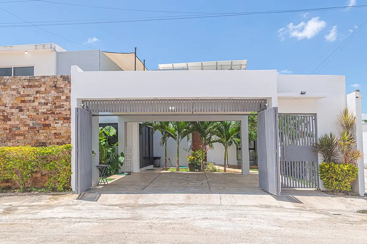 Front of the house and covered garage