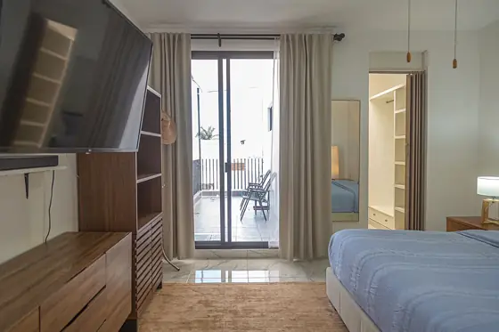 Second bedroom, TV and terrace door