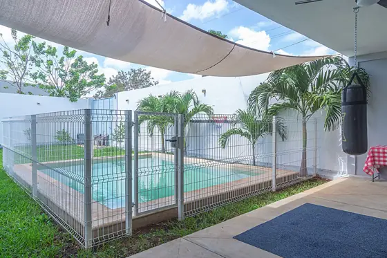 Pool under the shade sail